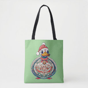 Bolso De Tela Navidades Pato Folklórico Con Sombrero Santa