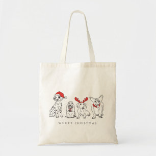 Bolso De Tela Navidades Perro Puns Santa Dogs Navidades Woofy
