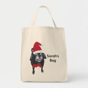 Bolso De Tela Navidades Personalizados De Perro De Pug Cutáneo T