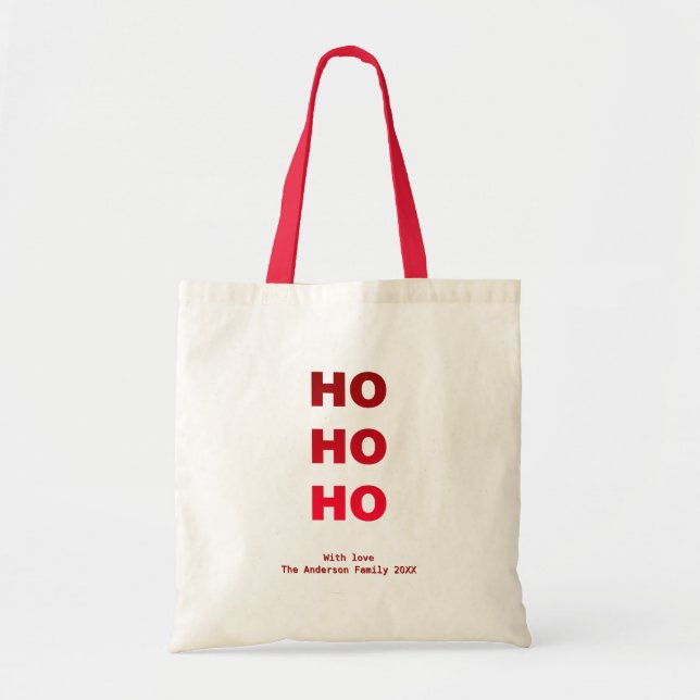 Bolso De Tela Navidades personalizados Ho Ho Ho Ho Ho (Frente)