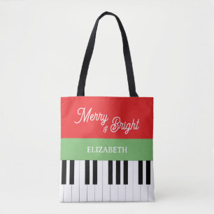 Bolso De Tela Navidades pianistas brillantes y merry de teclado 
