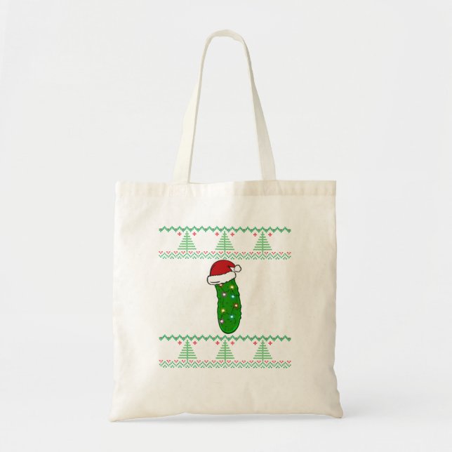 Bolso De Tela Navidades Pickle ~ Funny Ugly (Frente)