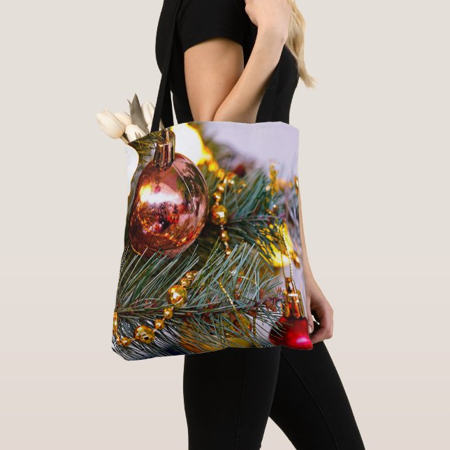 Bolso De Tela Navidades Pine Bauble & Garland (Detalle)