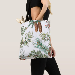 Bolso De Tela Navidades Pine Conifer Forest Festive