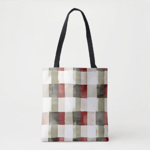 Bolso De Tela Navidades Pine Green Ivory Red Stripes