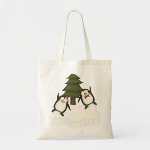 Bolso De Tela Navidades pingüinos