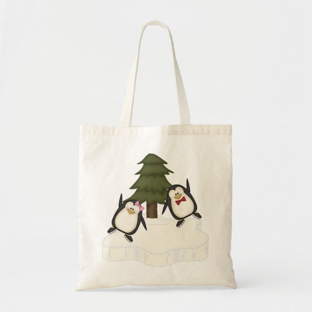 Bolso De Tela Navidades pingüinos (Frente)