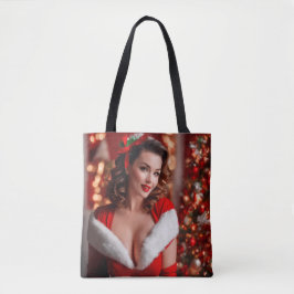 Bolso De Tela Navidades Pinup Santa Claus Lady