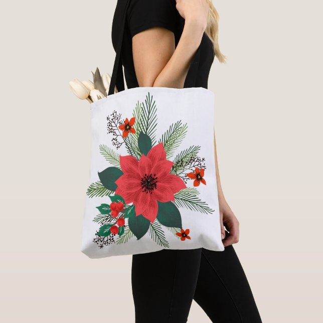 Bolso De Tela Navidades Poinsettia Bouquet (Detalle)