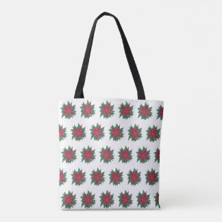 Bolso De Tela Navidades Poinsettia Flores verdes rojas Tote Bags