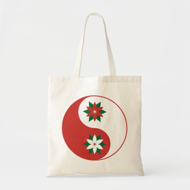 Bolso De Tela Navidades Poinsettia Yin Yang (Frente)