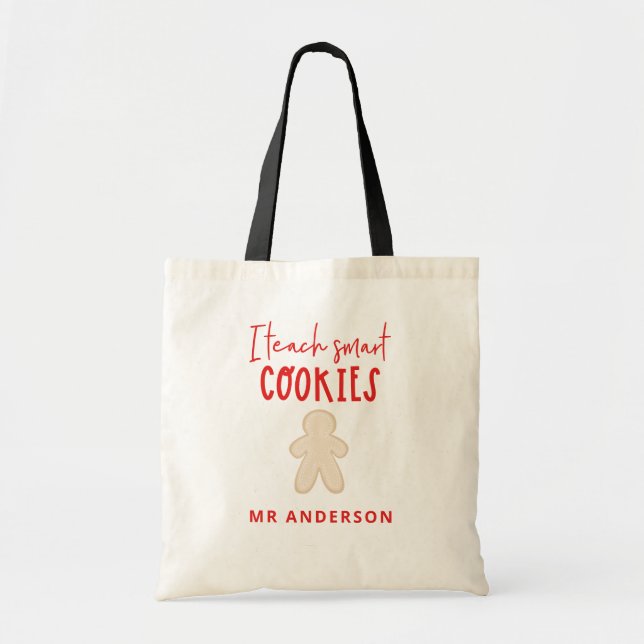 Bolso De Tela Navidades profesor de galletas inteligentes ginger (Frente)