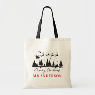 Bolso De Tela Navidades profesor tradicional de trineo de renos