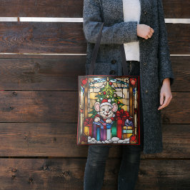Bolso De Tela Navidades Ratón En Presenta Vidrio Fundido