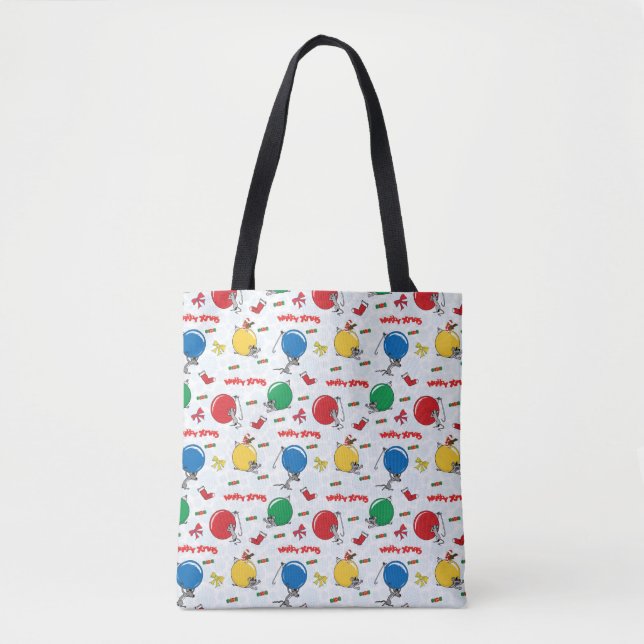 Bolso De Tela Navidades ratón gracioso con bolas (Anverso)