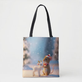 Bolso De Tela Navidades Ratón y Cordero