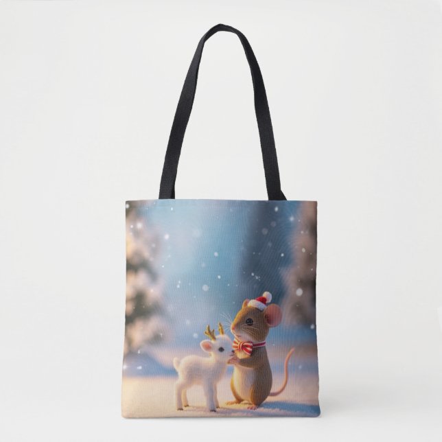 Bolso De Tela Navidades Ratón y Cordero (Anverso)