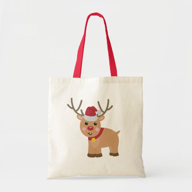 Bolso De Tela Navidades ratos renos (Frente)