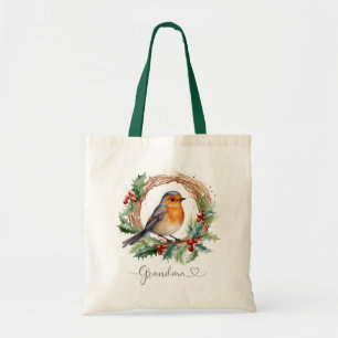Bolso De Tela Navidades Red Robin Abuela Tote Bag