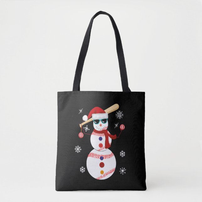 Bolso De Tela Navidades Regalo de Snowman Santa Hat de béisbol (Anverso)