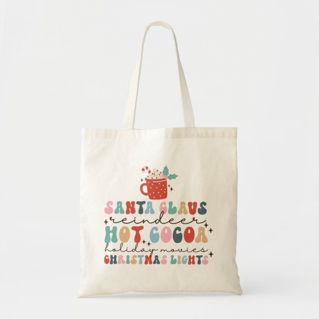 Bolso De Tela Navidades retro acogedores y divertidos (Frente)