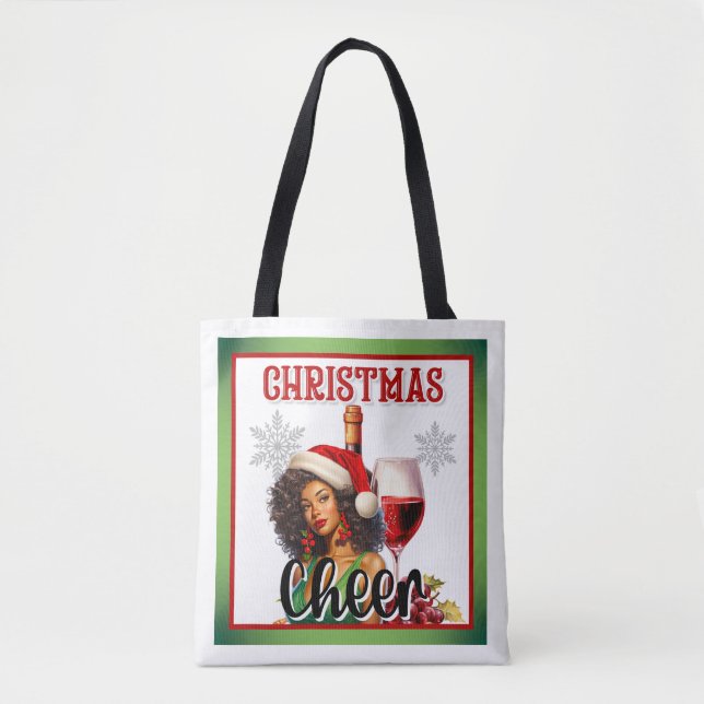 Bolso De Tela Navidades retro Cheer Pinup (Anverso)