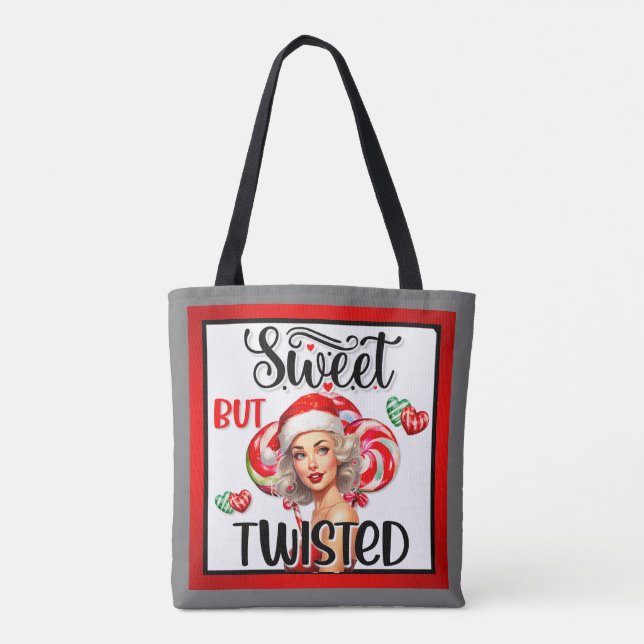 Bolso De Tela Navidades retro dulces y torcidos (Reverso)