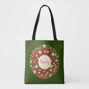 Bolso De Tela Navidades retro florales fueron personalizados en