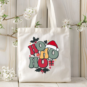 Bolso De Tela Navidades Retro Ho Ho Ho Ho Holiday Holly Santa Ha