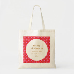 Bolso De Tela Navidades Retro MidCentury Red Pink Cute Personali