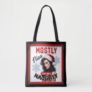 Bolso De Tela Navidades retro traviesos a veces traviesos pinup