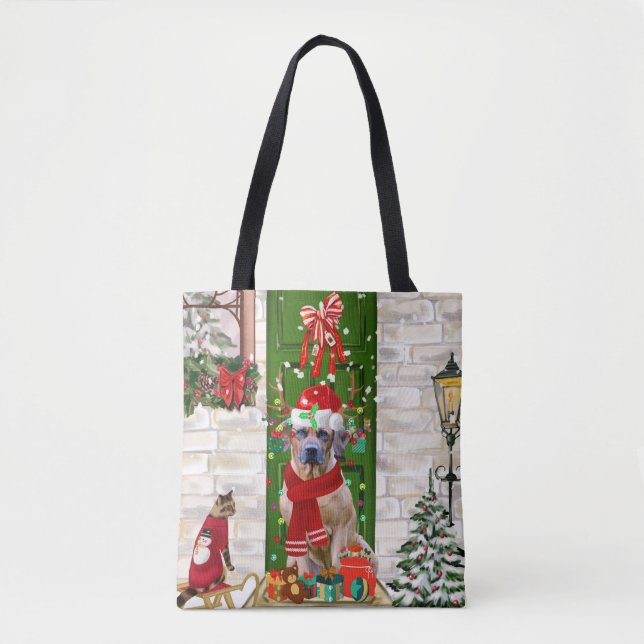 Bolso De Tela Navidades Ridgeback Perro Rhodes (Anverso)