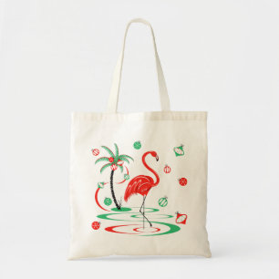 Bolso De Tela Navidades rojos Flamingo Baubles tote