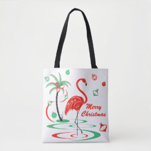 Bolso De Tela Navidades rojos Flamingo Feliz Navidad por todas p