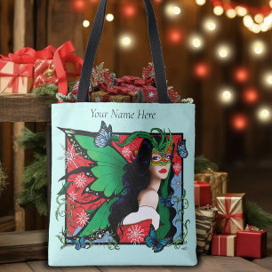 Bolso De Tela Navidades rojos verdes solsticio hadas