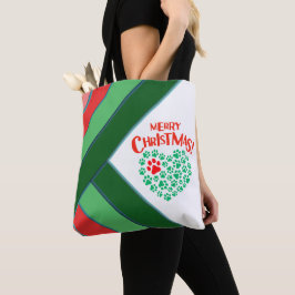 Bolso De Tela Navidades rojos, verdes y blancos: Paw de Perro de