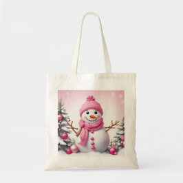Bolso De Tela Navidades rosados cúrcutos Snowman