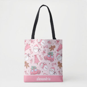 Bolso De Tela Navidades rosados sin problemas