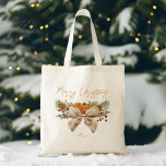 Bolso De Tela Navidades rusos regalos de pinos coquetas bayas de<br><div class="desc">Navidades rústicos pinos arcos bayas nombre personalizado Navidades de bolsa regalos para sus Navidades regalos ideas,  pinos acuarelas bayas rojas arco cítricos secos Navidades simples bolsas de toques,  coqueta arco codo bolsas de toallas</div>