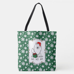 Bolso De Tela Navidades Santa American Eskimo Dog HO HO Cute