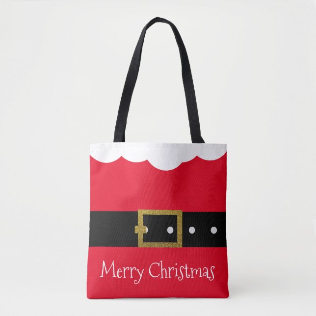 Bolso De Tela Navidades Santa Belt Red Suit (Anverso)