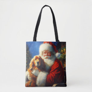 Bolso De Tela Navidades Santa Claus con perros 4 Totes