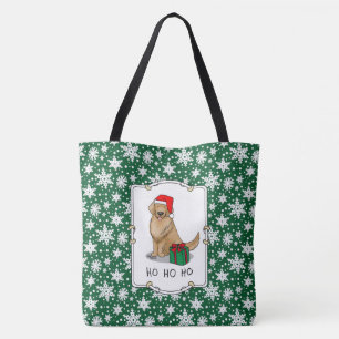 Bolso De Tela Navidades Santa Claus Golden Retriever Dog Cute