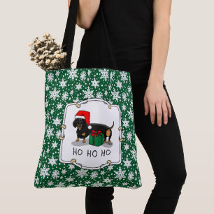Bolso De Tela Navidades Santa Dachshund (S black & tan) Cute