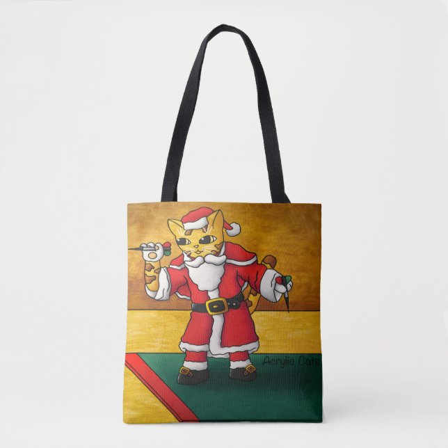 Bolso De Tela Navidades Santa Darts Cat (Anverso)