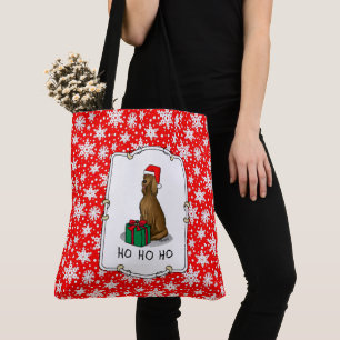 Bolso De Tela Navidades Santa Hat Irish Setter Dog (rojo 1)