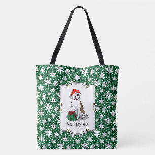 Bolso De Tela Navidades Santa Pit Bull (izquierda romano le whit