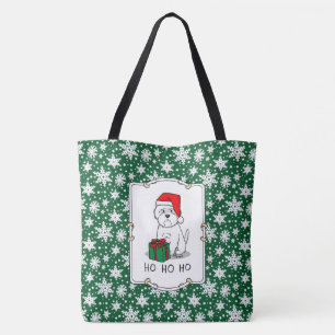 Bolso De Tela Navidades Santa West Highland White Terrier Westie