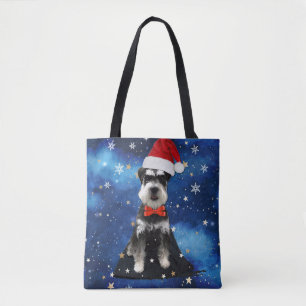 Bolso De Tela Navidades Schnauzer