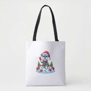 Bolso De Tela Navidades Schnauzer de la Ministra de la Paz Ilumi